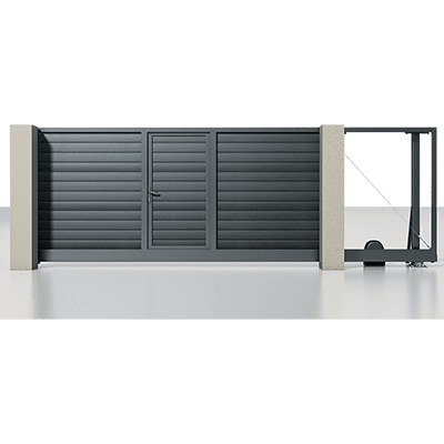 Откатные ворота с калиткой Откатные ворота с калиткой