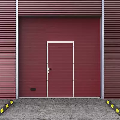 Автоматические ворота для СТО и автосервисов серии ProPlus Промышленные ворота цвет пурпурно-красный