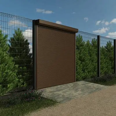 Рольворота серии Prestige Рольворота для забора коричневого цвета