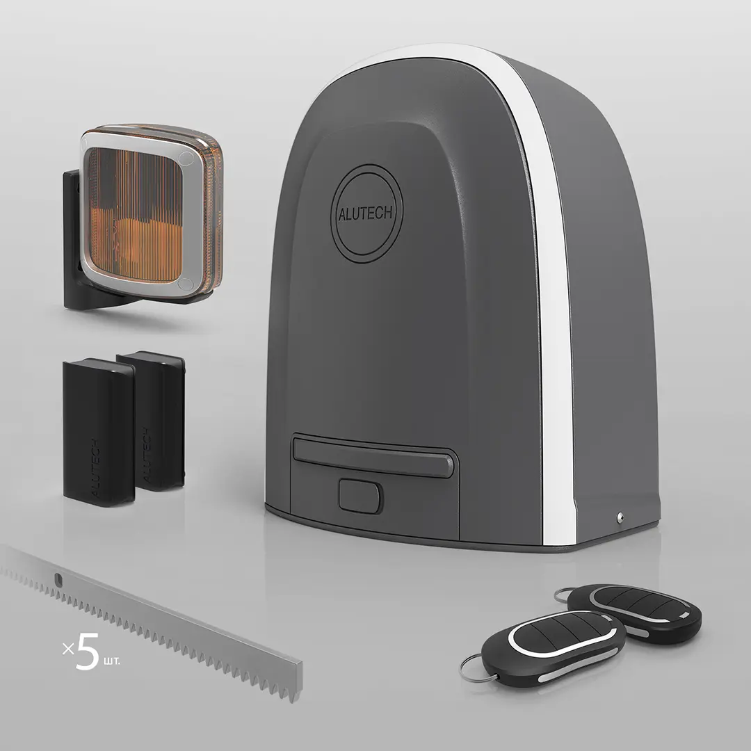 Привод для откатных ворот ALUTECH Roteo RTO‑500KIT + проводные фотоэлементы LM‑L + сигнальная лампа SL‑U + рейка ROA8 (5 шт.) Привод для откатных ворот ALUTECH Roteo RTO‑500KIT + проводные фотоэлементы LM‑L + сигнальная лампа SL‑U + рейка ROA8 (5 шт.)