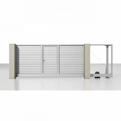 Откатные ворота со встроенной калиткой Откатные ворота со встроенной калиткой